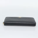 PRADA Long Wallet Leather Black Gold Auth bs36598-7
