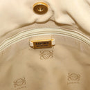 LOEWE Anagram Shoulder Bag Leather Ivory Gold Auth bs36600-17