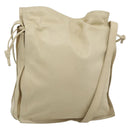 LOEWE Anagram Shoulder Bag Leather Ivory Gold Auth bs36600-1