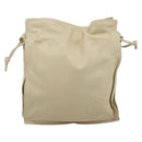 LOEWE Anagram Shoulder Bag Leather Ivory Gold Auth bs36600-13