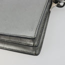 PRADA Shoulder Bag Saffiano leather Silver Auth bs36601-17