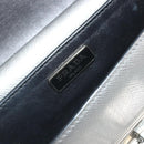 PRADA Shoulder Bag Saffiano leather Silver Auth bs36601-22