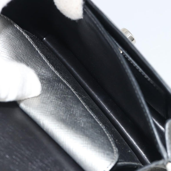 PRADA Shoulder Bag Saffiano leather Silver Auth bs36601