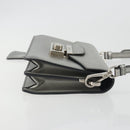 PRADA Shoulder Bag Saffiano leather Silver Auth bs36601-3