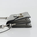 PRADA Shoulder Bag Saffiano leather Silver Auth bs36601-4