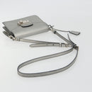 PRADA Shoulder Bag Saffiano leather Silver Auth bs36601-7