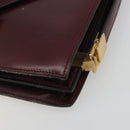 CELINE Shoulder Bag Leather Bordeaux Gold Auth bs36605-9