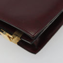 CELINE Shoulder Bag Leather Bordeaux Gold Auth bs36605-16