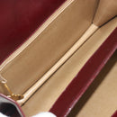 CELINE Shoulder Bag Leather Bordeaux Gold Auth bs36605-12