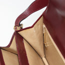 CELINE Shoulder Bag Leather Bordeaux Gold Auth bs36605-21