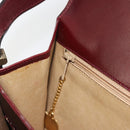 CELINE Shoulder Bag Leather Bordeaux Gold Auth bs36605-22