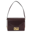 CELINE Shoulder Bag Leather Bordeaux Gold Auth bs36605-13