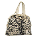 SAINT LAURENT Muse Tote Bag Canvas Beige Gold Auth bs36606-1