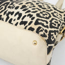 SAINT LAURENT Muse Tote Bag Canvas Beige Gold Auth bs36606-11