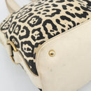 SAINT LAURENT Muse Tote Bag Canvas Beige Gold Auth bs36606-12