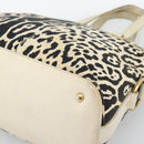 SAINT LAURENT Muse Tote Bag Canvas Beige Gold Auth bs36606-13