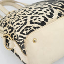 SAINT LAURENT Muse Tote Bag Canvas Beige Gold Auth bs36606-14