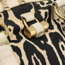 SAINT LAURENT Muse Tote Bag Canvas Beige Gold Auth bs36606-15