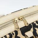 SAINT LAURENT Muse Tote Bag Canvas Beige Gold Auth bs36606-16