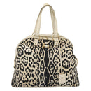SAINT LAURENT Muse Tote Bag Canvas Beige Gold Auth bs36606-2