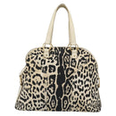 SAINT LAURENT Muse Tote Bag Canvas Beige Gold Auth bs36606-3