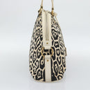 SAINT LAURENT Muse Tote Bag Canvas Beige Gold Auth bs36606-4