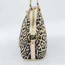 SAINT LAURENT Muse Tote Bag Canvas Beige Gold Auth bs36606-5