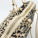 SAINT LAURENT Muse Tote Bag Canvas Beige Gold Auth bs36606-6