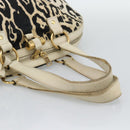SAINT LAURENT Muse Tote Bag Canvas Beige Gold Auth bs36606-7
