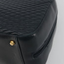 BALLY Hand Bag Leather Navy Gold Auth bs36607-9