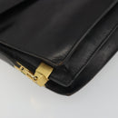 CELINE Shoulder Bag Leather Black Gold Auth bs36609-15