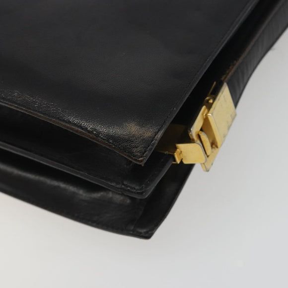 CELINE Shoulder Bag Leather Black Gold Auth bs36609