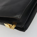 CELINE Shoulder Bag Leather Black Gold Auth bs36609-17
