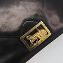CELINE Shoulder Bag Leather Black Gold Auth bs36609-18