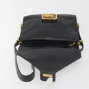 CELINE Shoulder Bag Leather Black Gold Auth bs36609-19
