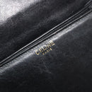 CELINE Shoulder Bag Leather Black Gold Auth bs36609-20