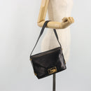 CELINE Shoulder Bag Leather Black Gold Auth bs36609-26