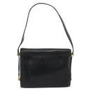 CELINE Shoulder Bag Leather Black Gold Auth bs36609-2