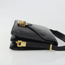 CELINE Shoulder Bag Leather Black Gold Auth bs36609-3