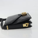 CELINE Shoulder Bag Leather Black Gold Auth bs36609-5