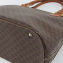 CELINE Macadam Canvas Hand Bag PVC Leather Brown Gold Auth bs36610-15