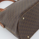 CELINE Macadam Canvas Hand Bag PVC Leather Brown Gold Auth bs36610-16