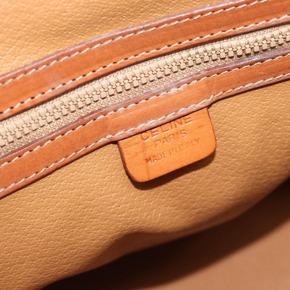 CELINE Macadam Canvas Hand Bag PVC Leather Brown Gold Auth bs36610