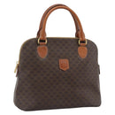 CELINE Macadam Canvas Hand Bag PVC Leather Brown Gold Auth bs36610-1