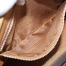 CELINE Macadam Canvas Hand Bag PVC Leather Brown Gold Auth bs36610-21