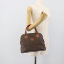 CELINE Macadam Canvas Hand Bag PVC Leather Brown Gold Auth bs36610-22