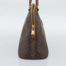 CELINE Macadam Canvas Hand Bag PVC Leather Brown Gold Auth bs36610-3
