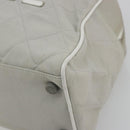 CHANEL Sports Line Matelasse Boston Bag Canvas Gray Silver CC Auth bs36613-16