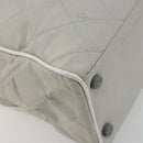 CHANEL Sports Line Matelasse Boston Bag Canvas Gray Silver CC Auth bs36613-19