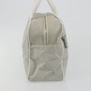CHANEL Sports Line Matelasse Boston Bag Canvas Gray Silver CC Auth bs36613-3